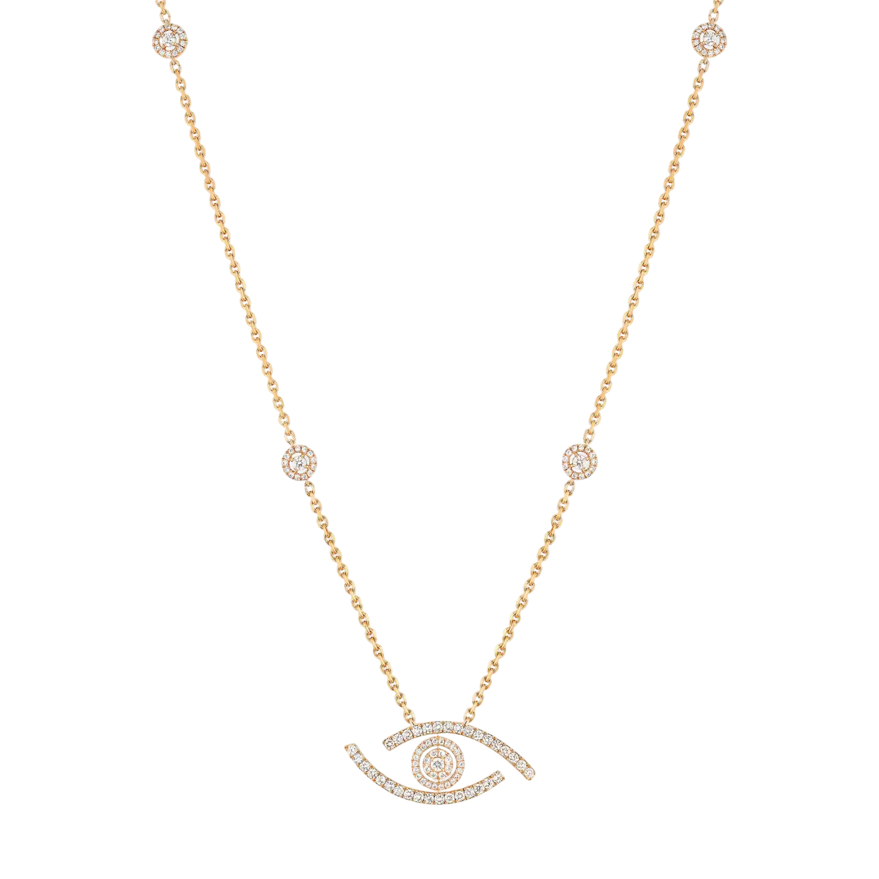 Women Jewellery  MESSIKA, Lucky Eye Pave Necklace, SKU: 11570-YG | timeolution.com