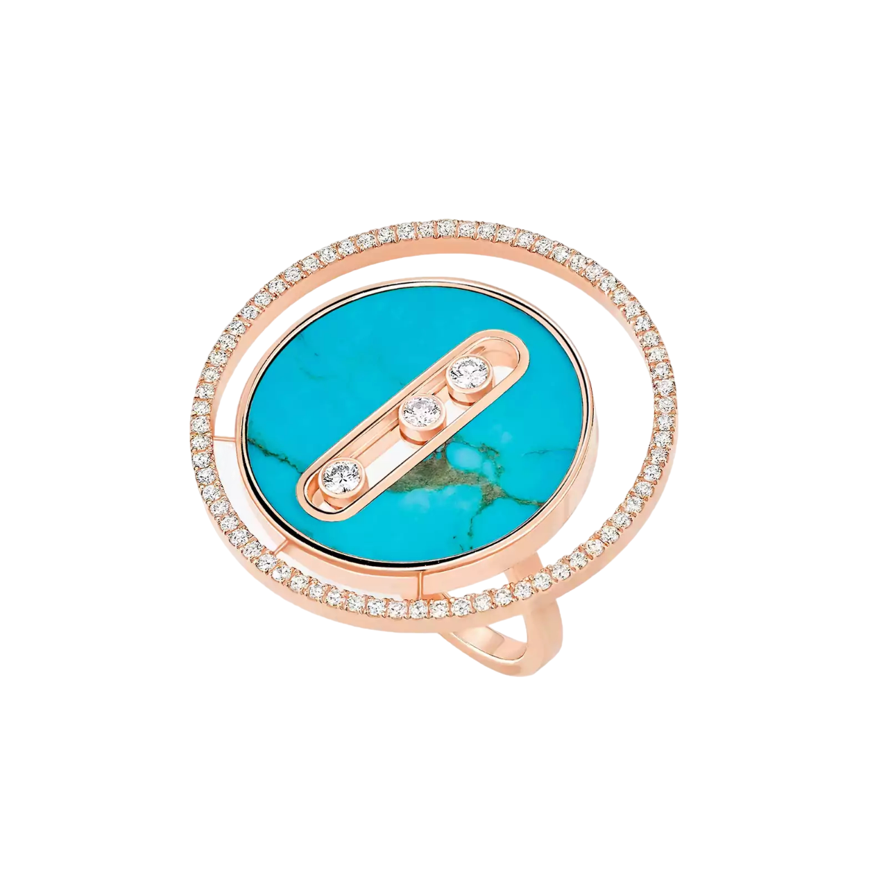 Women Jewellery  MESSIKA, Lucky Move Turquoise Ring LM, SKU: 11721-PG | timeolution.com