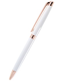 Léman Slim White Rose Gold Ballpoint Pen