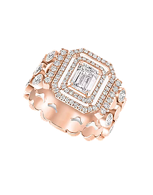 D-Vibes Pink Gold Diamond Multi-Row Ring