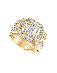 D-Vibes Yellow Gold Diamond Multi-Row Ring