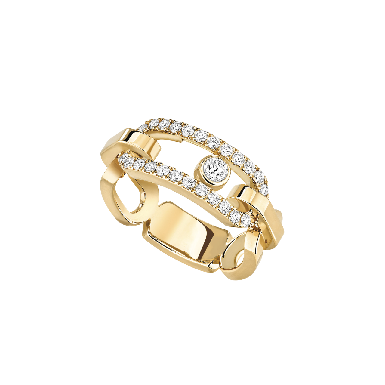 Women Jewellery  MESSIKA, Move Link Yellow Gold Diamond Ring, SKU: 12728-YG | timeolution.com