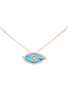 Lucky Eye Pave Turquoise Necklace