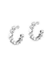 D-Vibes White Gold Diamond Mini Hoop Earrings