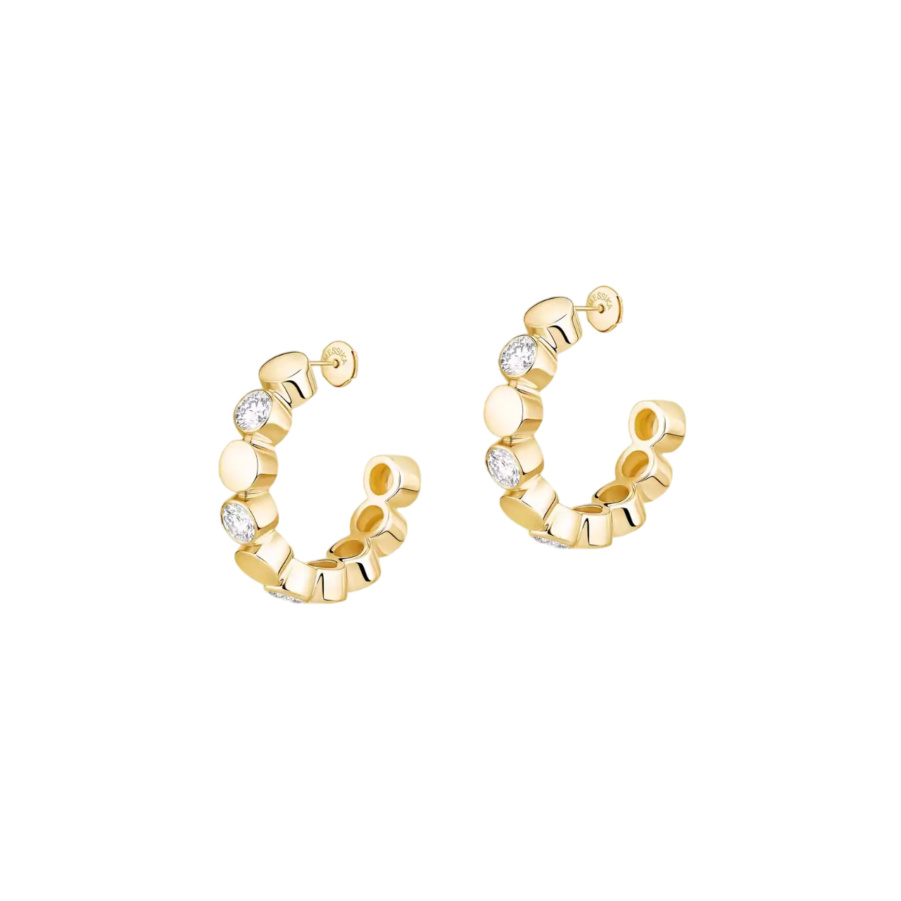 Women Jewellery  MESSIKA, D-Vibes Yellow Gold Diamond Mini Hoop Earrings, SKU: 13450-YG | timeolution.com