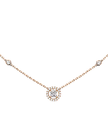 Joy Rond 0.20ct Diamond Pink Gold Necklace