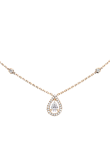 Joy Pear 0.25ct Pink Gold Diamond Necklace