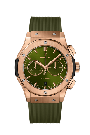 Men's watch / unisex  HUBLOT, Classic Fusion Chronograph King Gold Green  / 42mm, SKU: 541.OX.8980.RX | timeolution.com