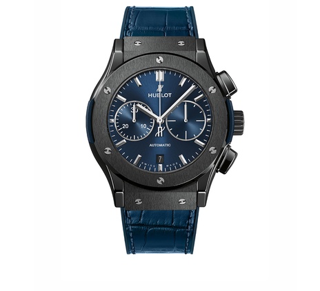 Men's watch / unisex  HUBLOT, Classic Fusion Ceramic Blue Chronograph / 45mm, SKU: 521.CM.7170.LR | timeolution.com