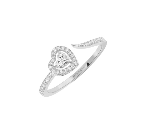 Women Jewellery  MESSIKA, Joy Cœur Pave-Set 0.15ct Diamond White Gold Ring, SKU: 11438-WG | timeolution.com