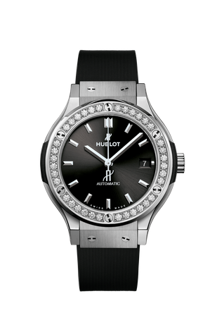 Men's watch / unisex  HUBLOT, Classic Fusion Titanium Diamonds / 38mm, SKU: 565.NX.1470.RX.1204 | timeolution.com