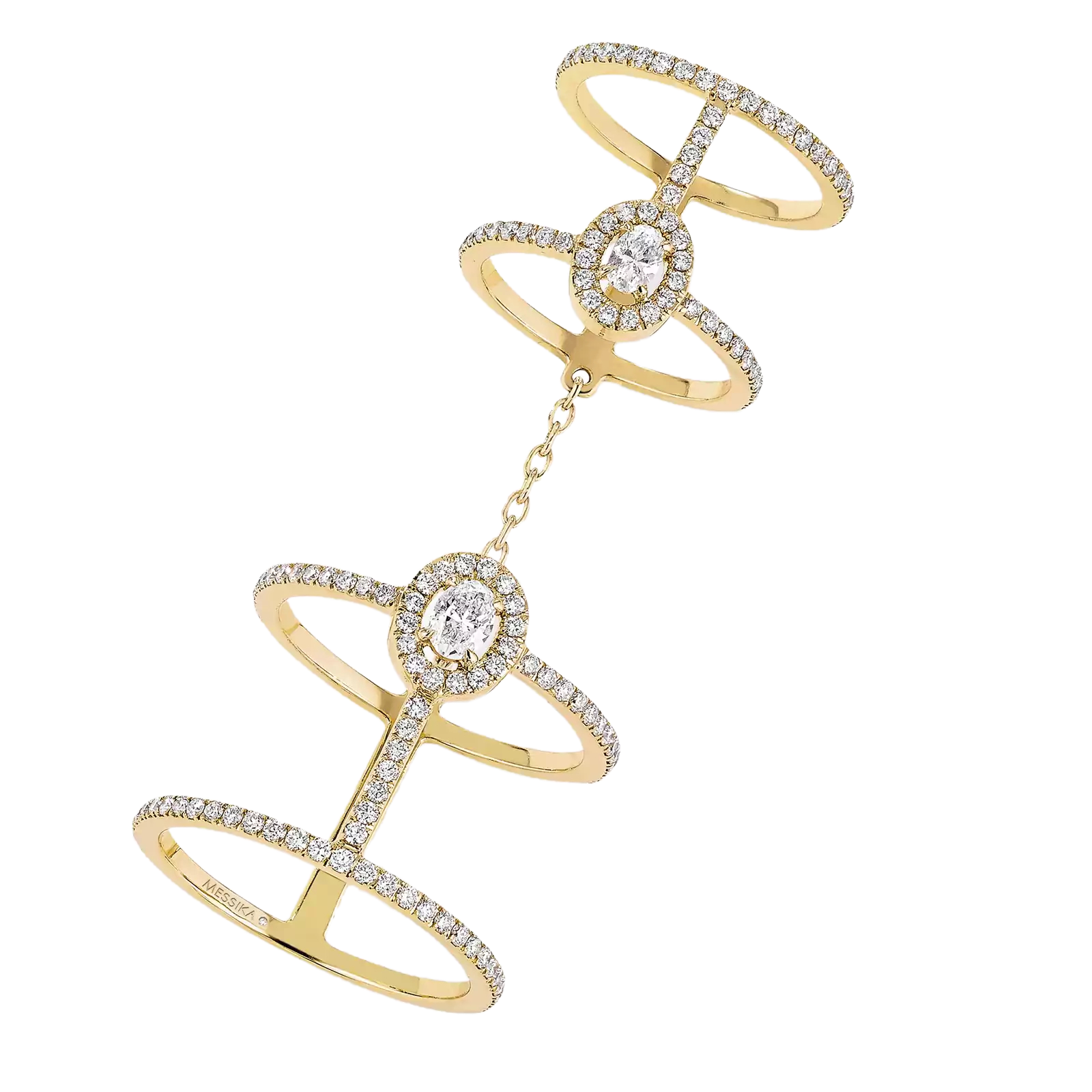 Women Jewellery  MESSIKA, Glam'Azone Yellow Gold Double Pavé Diamond Ring, SKU: 5671-YG | timeolution.com