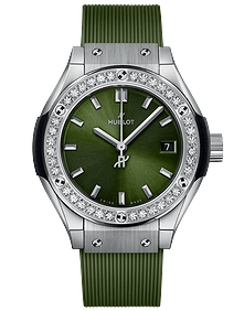 Classic Fusion Titanium Green Diamonds / 29mm