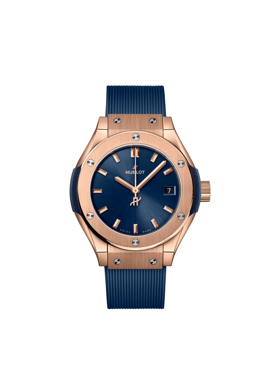 Ladies' watch  HUBLOT, Classic Fusion King Gold Blue / 29mm, SKU: 591.OX.7180.RX | timeolution.com