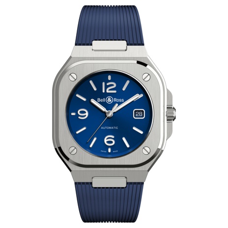 Men's watch / unisex  BELL & ROSS, BR 05 Blue Steel / 40mm, SKU: BR05A-BLU-ST/SRB | timeolution.com