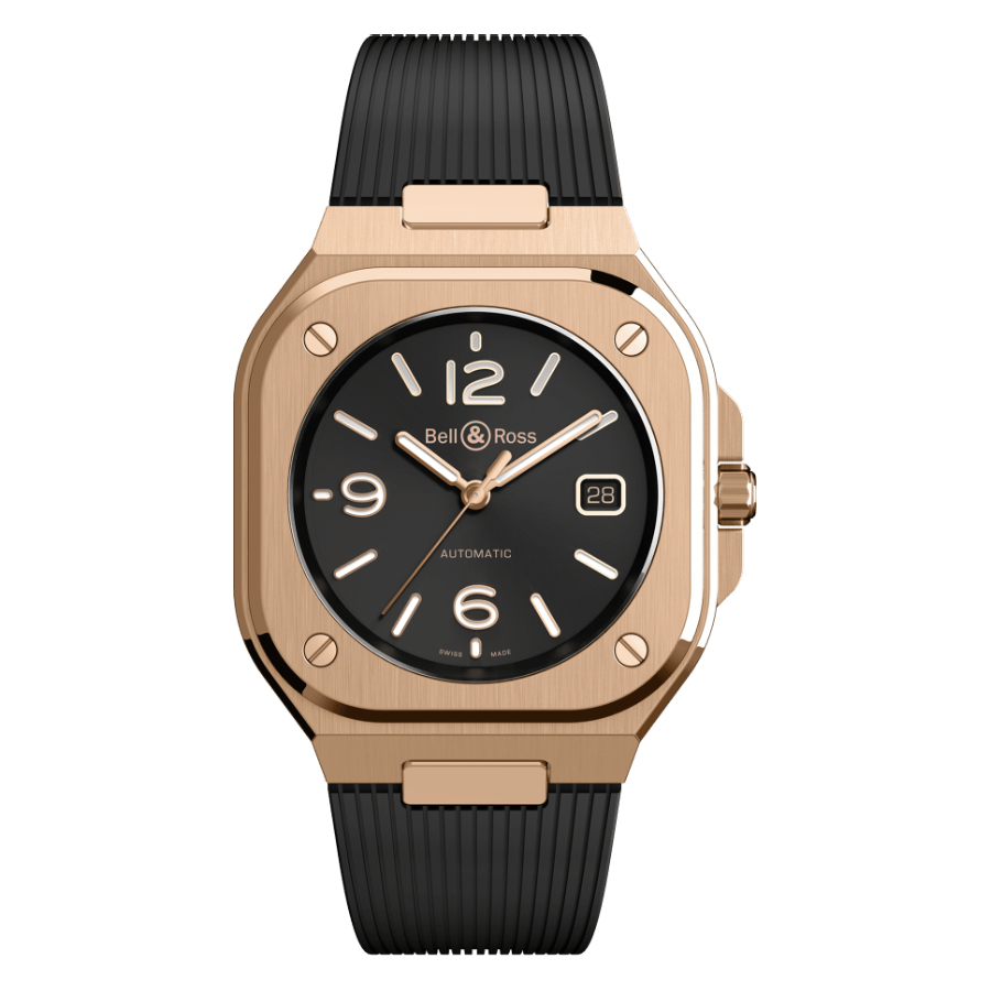 Men's watch / unisex  BELL & ROSS, BR 05 Gold / 40mm, SKU: BR05A-BL-PG/SRB | timeolution.com