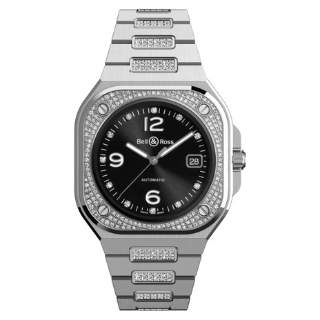 Men's watch / unisex  BELL & ROSS, BR 05 Diamond / 40mm, SKU: BR05A-BL-STFLD/SFD | timeolution.com