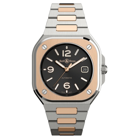 Men's watch / unisex  BELL & ROSS, BR 05 Black Steel & Gold / 40mm, SKU: BR05A-BL-STPG/SSG | timeolution.com