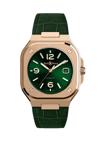 Men's watch / unisex  BELL & ROSS, BR 05 Green Gold / 40mm, SKU: BR05A-GN-PG/SCR | timeolution.com