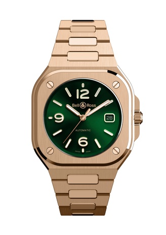 Men's watch / unisex  BELL & ROSS, BR 05 Green Gold / 40mm, SKU: BR05A-GN-PG/SPG | timeolution.com