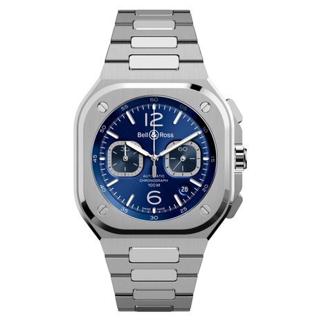 Men's watch / unisex  BELL & ROSS, BR 05 Chrono Blue Steel / 42mm, SKU: BR05C-BLU-ST/SST | timeolution.com