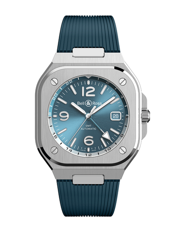 Men's watch / unisex  BELL & ROSS, BR 05 GMT Sky Blue / 41mm, SKU: BR05G-PB-ST/SRB | timeolution.com