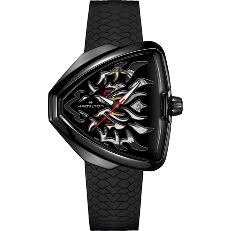 Men's watch / unisex  HAMILTON, Ventura Elvis80 Skeleton Auto / 42,5mm x 44,6mm, SKU: H24535332 | timeolution.com