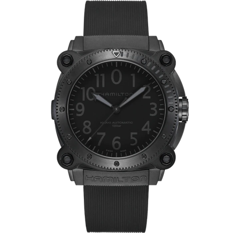 Men's watch / unisex  HAMILTON, Khaki Navy BeLOWZERO Auto Titanium / 46mm, SKU: H78505330 | timeolution.com