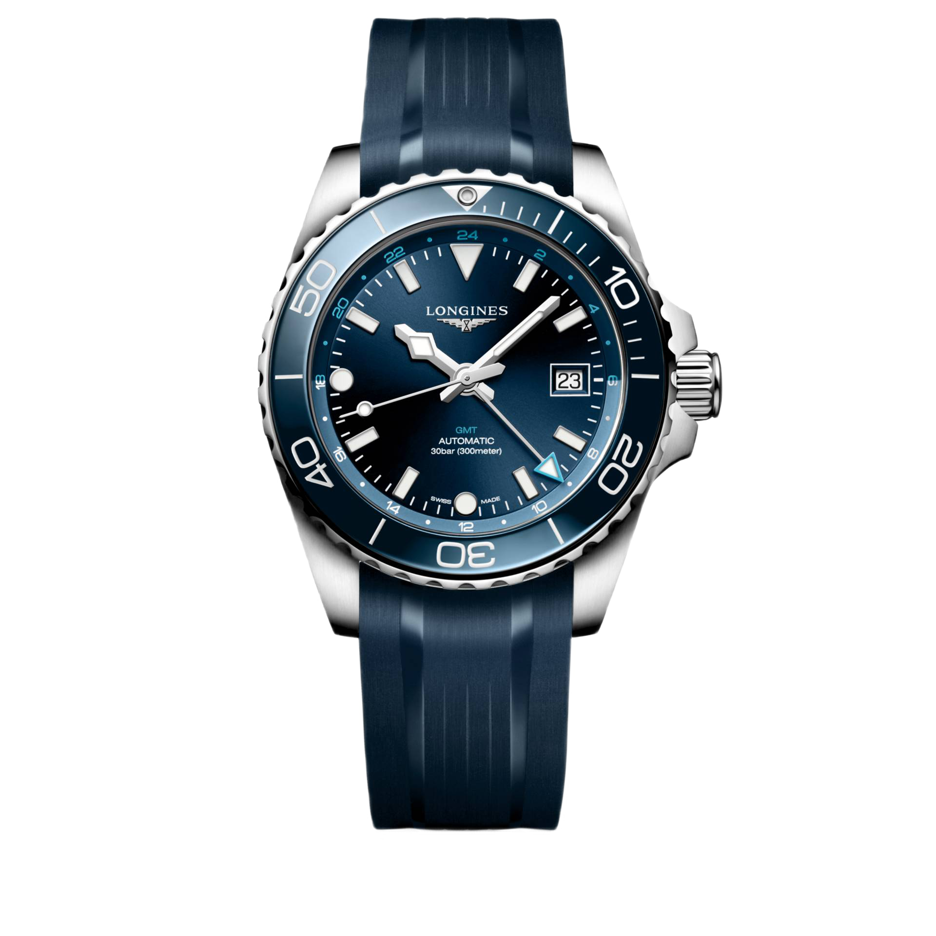 Men's watch / unisex  LONGINES, HydroConquest GMT / 41mm, SKU: L3.790.4.96.9 | timeolution.com