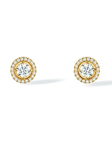 Joy Round 2x0.25ct Diamonds Yellow Gold Studs Earrings