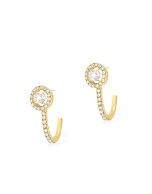 Joy Hoop Round Diamonds 2x0.10ct Yellow Gold Earrings