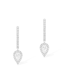 Joy Hoop Pear-Cut Diamond 2x0.10ct White Gold Earrings