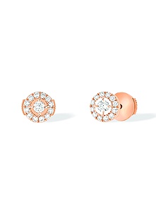 Joy Round Diamonds PM Pink Gold Earrings