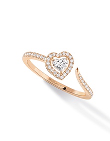 Joy Cœur Pave-Set 0.15ct Diamond Pink Gold Ring