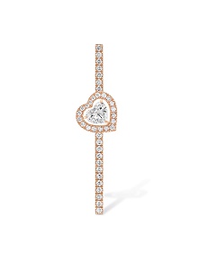 Joy Cœur 0.15ct Single Pavé-Set Diamond Pink Gold Earring