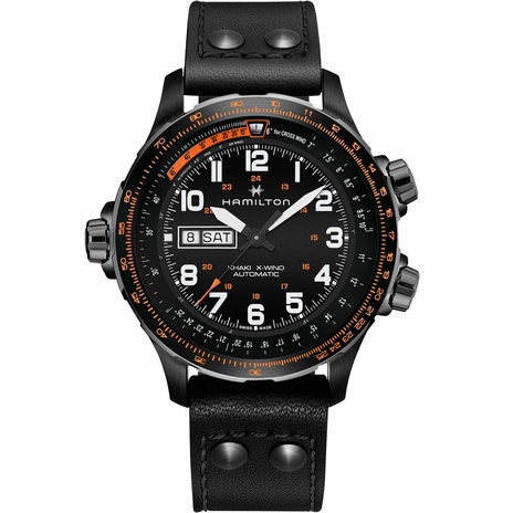 Men's watch / unisex  HAMILTON, Khaki Aviation X-Wind Day Date Auto / 45mm, SKU: H77785733 | timeolution.com