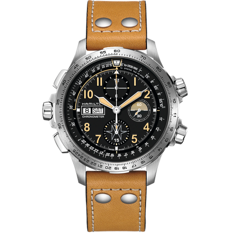 Men's watch / unisex  HAMILTON, Khaki Aviation X-Wind Day Date Auto Chrono / 45mm, SKU: H77796535 | timeolution.com