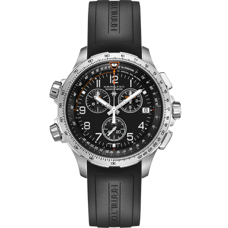 Men's watch / unisex  HAMILTON, Khaki Aviation X-Wind GMT Chrono Quartz / 46mm, SKU: H77912335 | timeolution.com