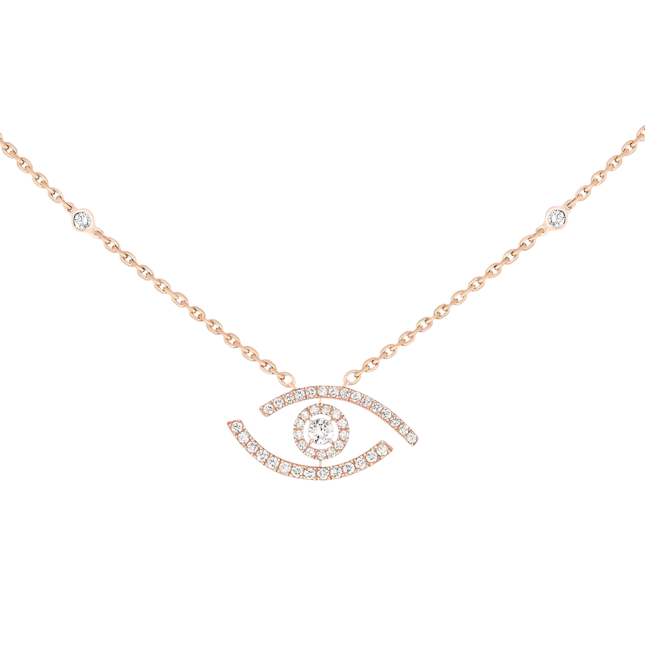 Women Jewellery  MESSIKA, Lucky Eye Pave Necklace, SKU: 07525-PG | timeolution.com