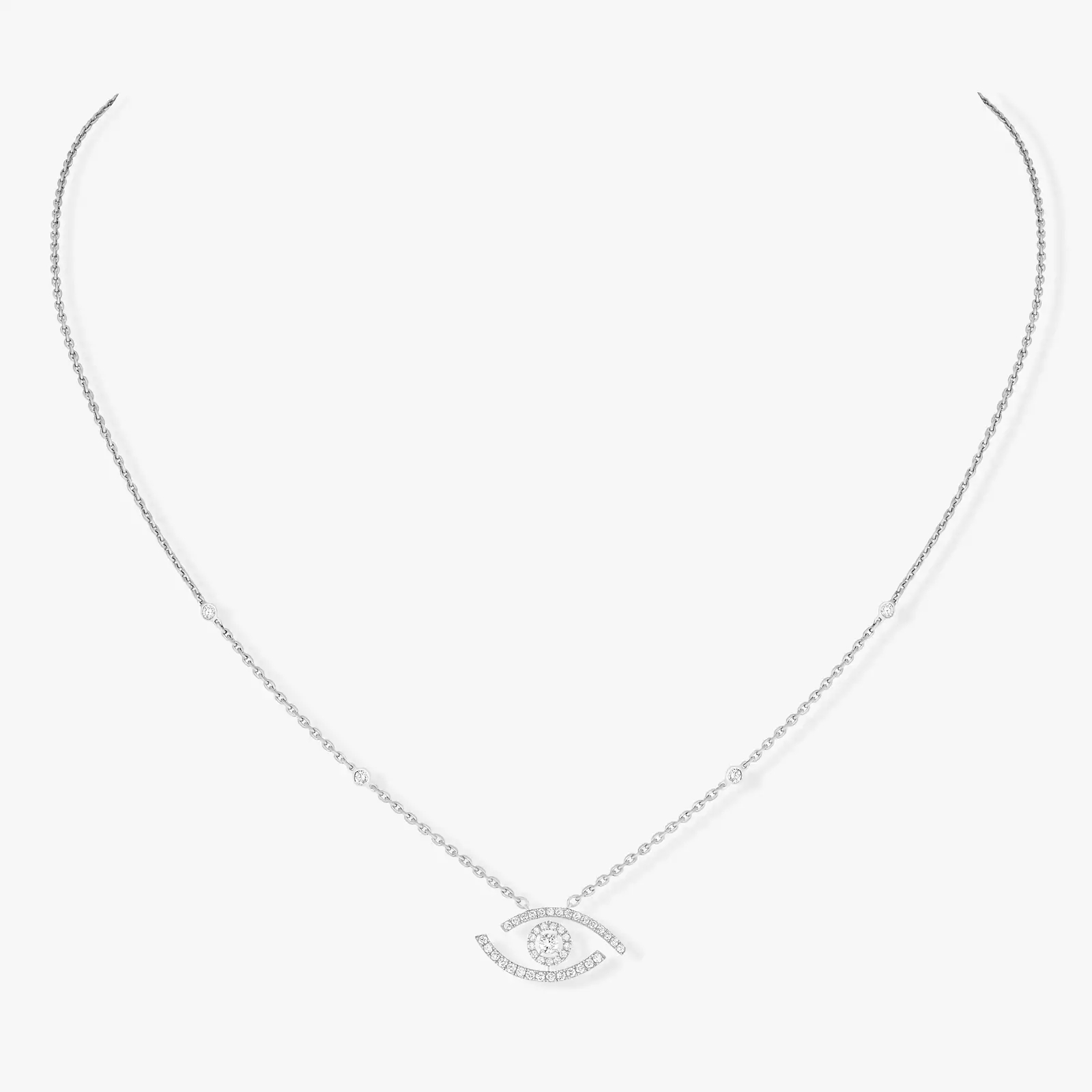 Women Jewellery  MESSIKA, Lucky Eye Pave Necklace, SKU: 07525-WG | timeolution.com