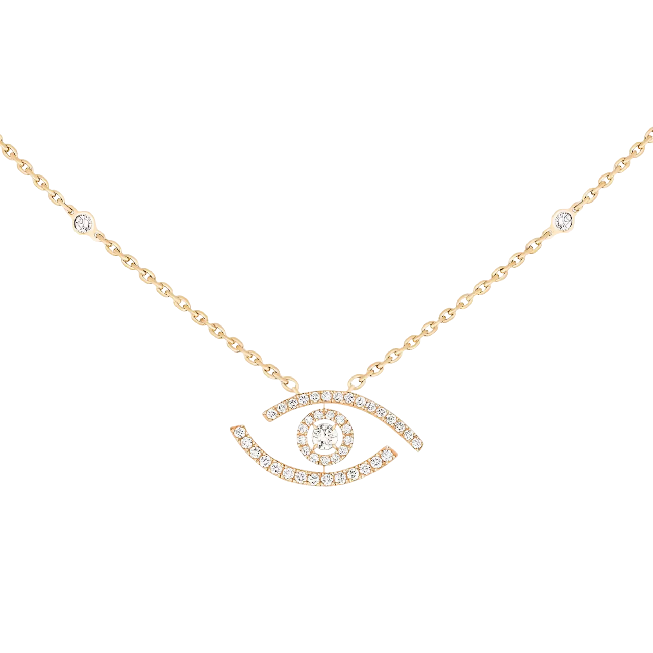 Women Jewellery  MESSIKA, Lucky Eye Pave Necklace, SKU: 07525-YG | timeolution.com