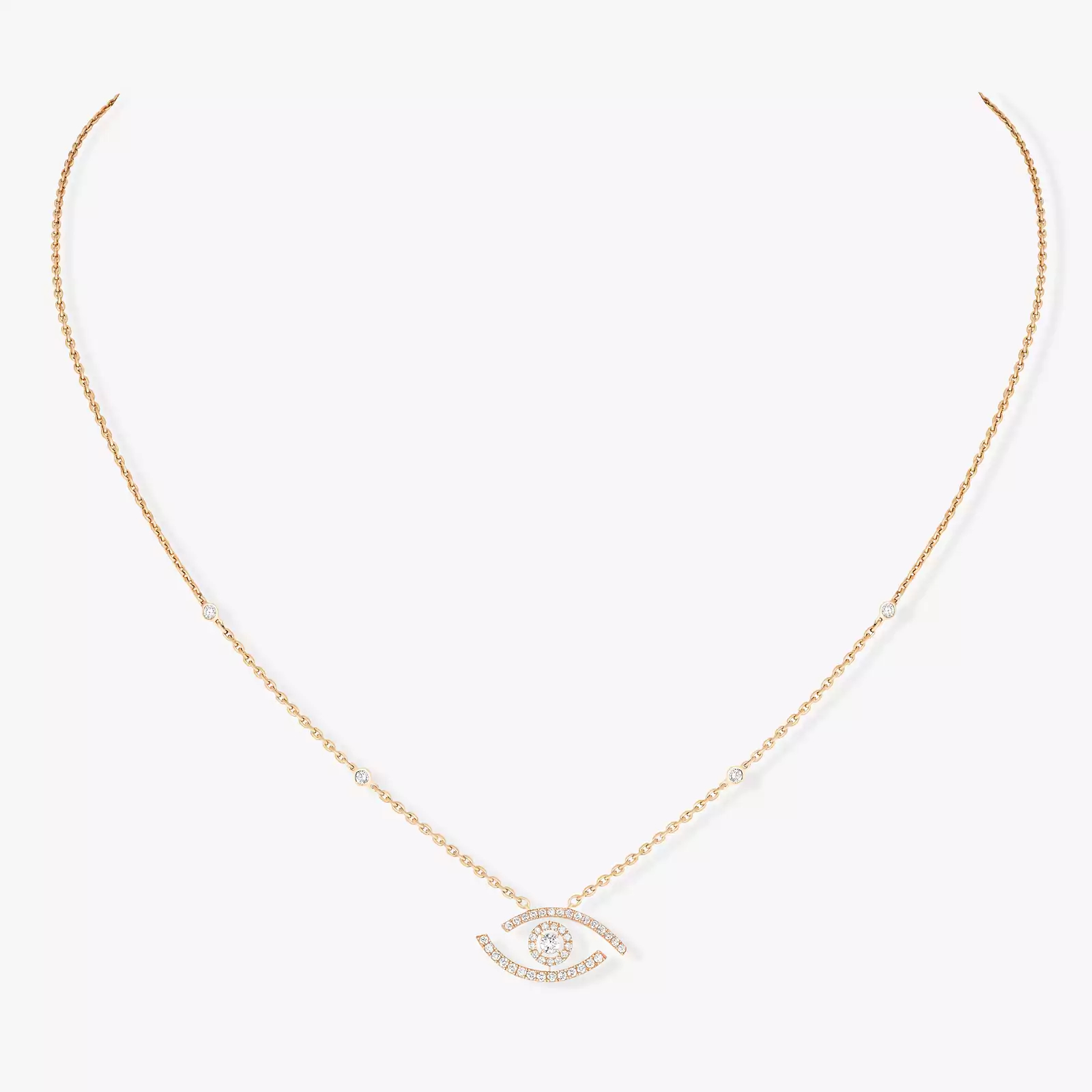 Women Jewellery  MESSIKA, Lucky Eye Pave Necklace, SKU: 07525-YG | timeolution.com