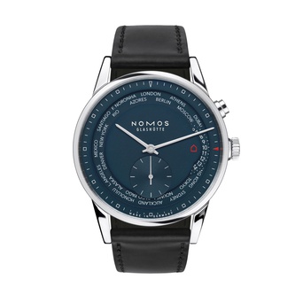 Men's watch / unisex  NOMOS GLASHÜTTE, Zurich World Time Midnight Blue / 39.90mm, SKU: 807 | timeolution.com