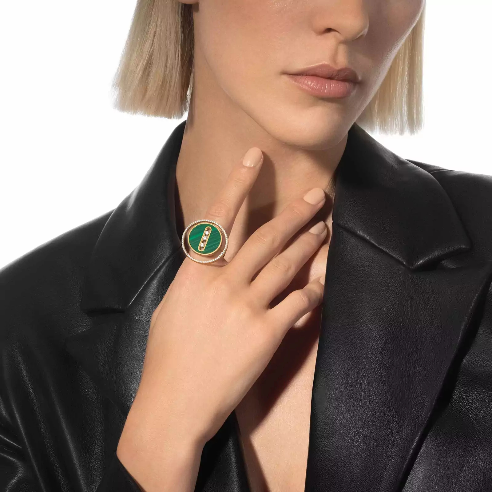 Women Jewellery  MESSIKA, Lucky Move Malachite Ring LM, SKU: 11274-YG | timeolution.com