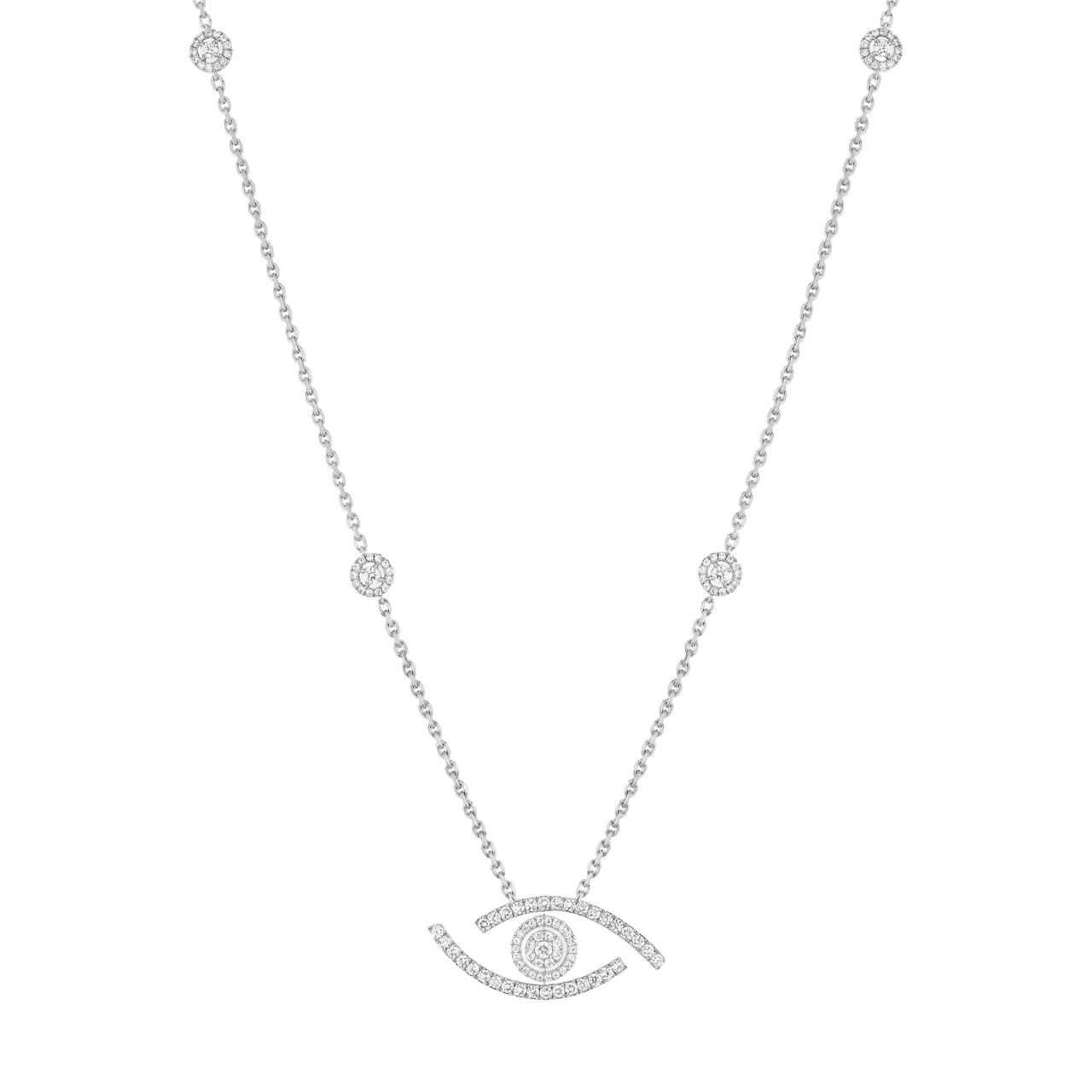 Women Jewellery  MESSIKA, Lucky Eye Pave Necklace, SKU: 11570-WG | timeolution.com