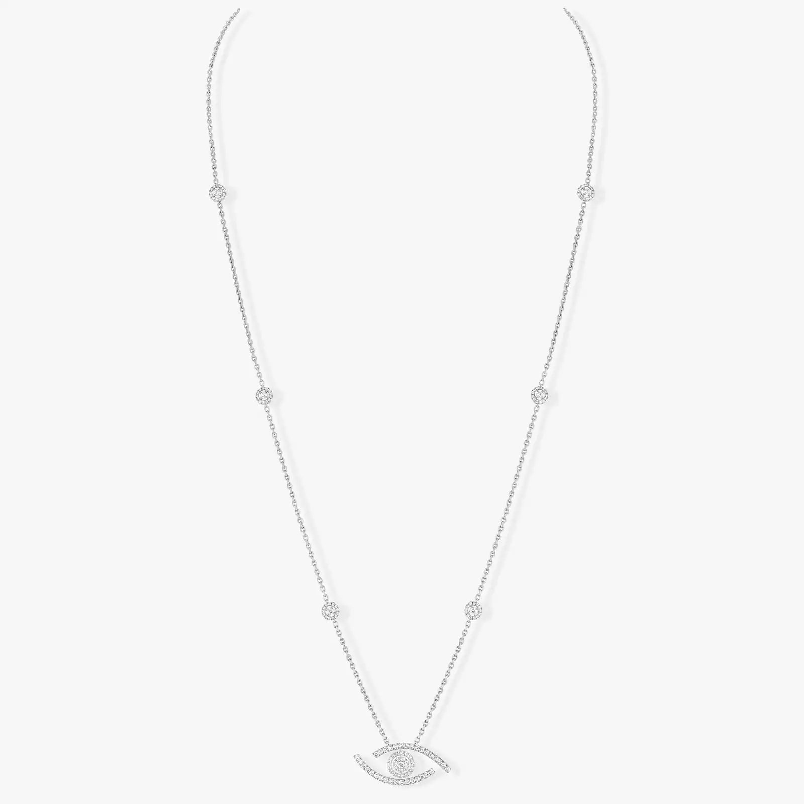 Women Jewellery  MESSIKA, Lucky Eye Pave Necklace, SKU: 11570-WG | timeolution.com