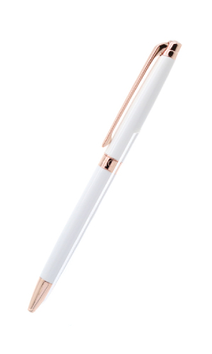  CARAN D’ACHE, Léman Slim White Rose Gold Ballpoint Pen, SKU: 4781.001 | timeolution.com