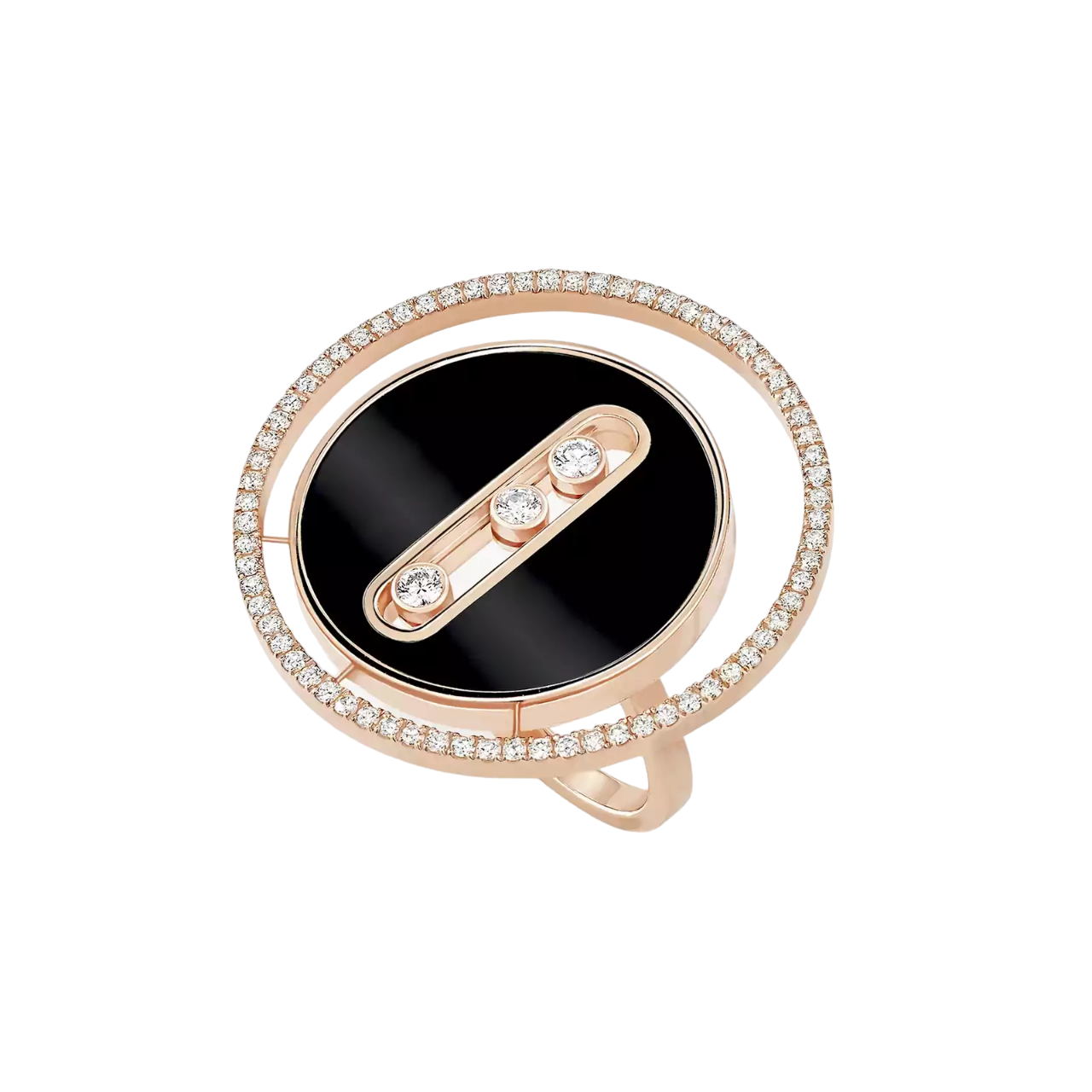 Women Jewellery  MESSIKA, Lucky Move Onyx Ring LM, SKU: 12323-PG | timeolution.com