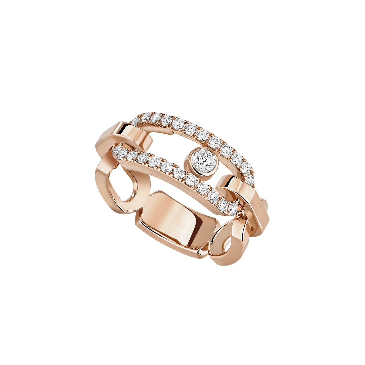 Women Jewellery  MESSIKA, Move Link Pink Gold Diamond Ring, SKU: 12728-PG | timeolution.com