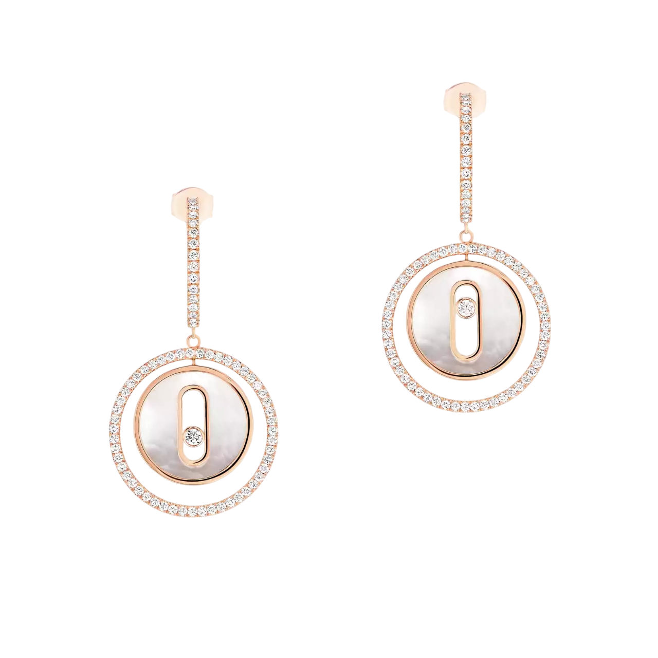 Women Jewellery  MESSIKA, Lucky Move White Mother-of-Pearl Earrings, SKU: 12764-PG | timeolution.com